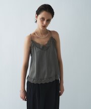 【手洗い可】サテンレースキャミソール