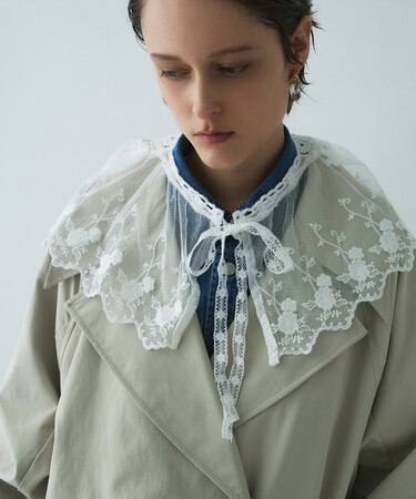 チュールレース付け襟