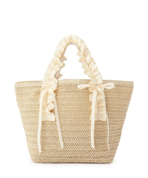 フリルハンドルリボントートバッグ