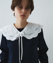 スカラップレース付け襟