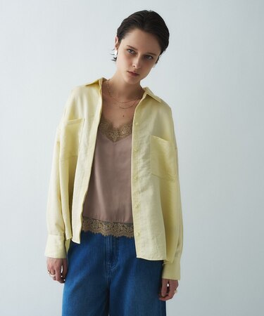 【手洗い可】サテンシャツ