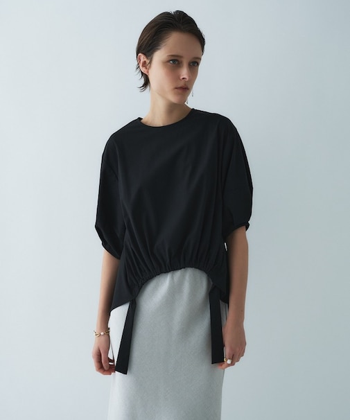 【接触冷感／UVカット／マシンウォッシュ】エアリーパフスリーブプルオーバー