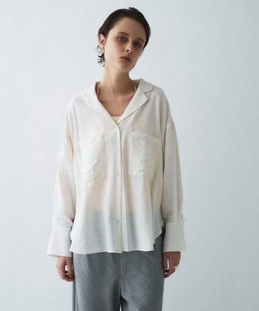 【手洗い可】テーラードカラーシャツ