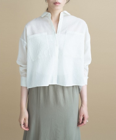 【再入荷】シアーストライプシャツ