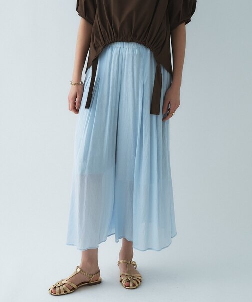 【セットアップ／手洗い可】エアリーローンガウチョパンツ