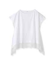 【接触冷感/UVカット】レース フレンチスリーブプルオーバー