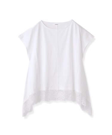 【ひんやり／UVカット】レース フレンチスリーブプルオーバー