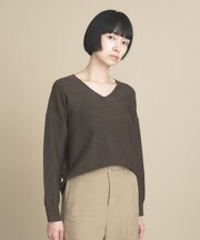 【WEB限定カラーあり】Vネックラメガーターニット