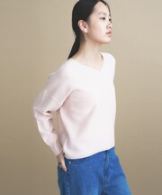 【WEB限定カラーあり】Vネックラメガーターニット