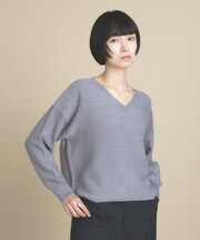 【WEB限定カラーあり】Vネックラメガーターニット