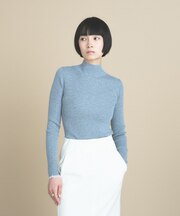 【WEB限定カラーあり】Relaxy Rich シルクカシミヤ混 モックネック ニット