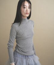 【WEB限定カラーあり】Relaxy Rich シルクカシミヤ混 モックネック ニット