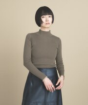 【WEB限定カラーあり】Relaxy Rich シルクカシミヤ混 モックネック ニット