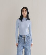 【WEB限定カラーあり】Relaxy Rich シルクカシミヤ混 モックネック ニット