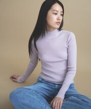 【WEB限定カラーあり】Relaxy Rich シルクカシミヤ混 モックネック ニット