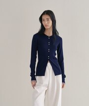 【WEB限定カラーあり】Relaxy Rich シルクカシミヤ混 リブニットカーディガン 9色展開