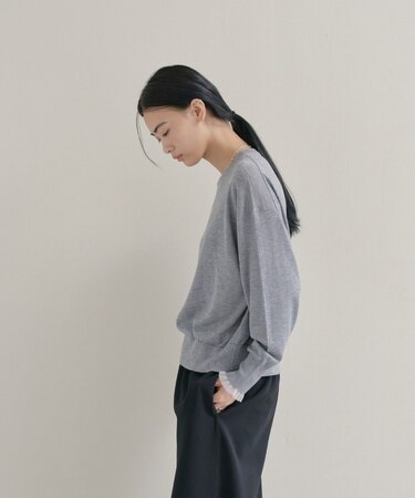 【WEB限定カラーあり】Relaxy Rich シルクカシミヤ混 クルーニット