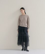【WEB限定カラーあり】Relaxy Rich シルクカシミヤ混 クルーニット