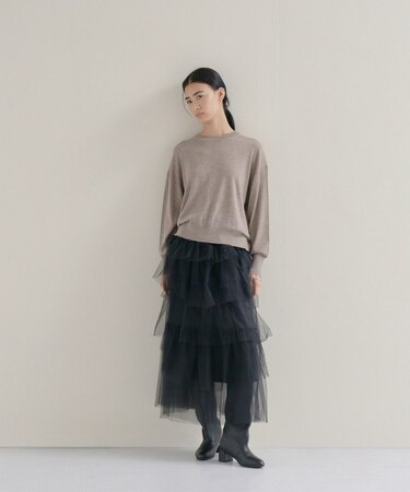 【WEB限定カラーあり】Relaxy Rich シルクカシミヤ混 クルーニット