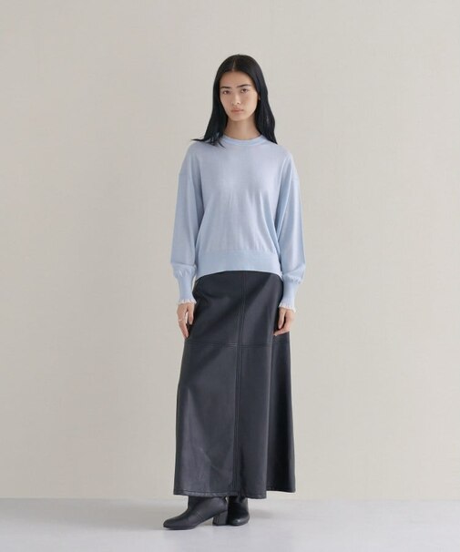 【WEB限定カラーあり】Relaxy Rich シルクカシミヤ混 クルーニット