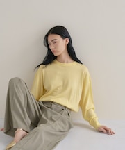 【WEB限定カラーあり】Relaxy Rich シルクカシミヤ混 クルーニット