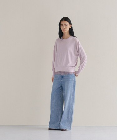 【WEB限定カラーあり】Relaxy Rich シルクカシミヤ混 クルーニット
