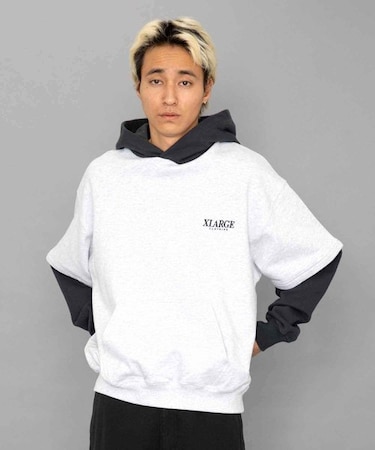 LAYERED HOODED SWEAT