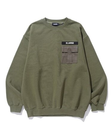 MILITARY POCKET CREWNECK SWEATSHIRT