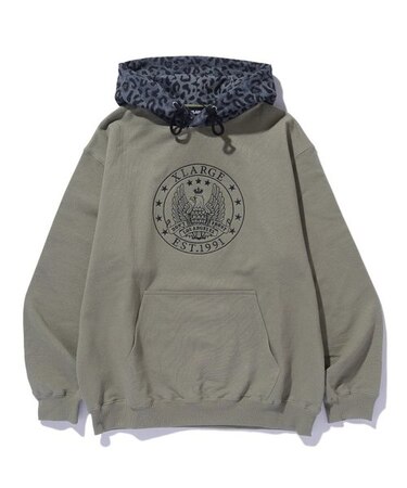PATTERN BLOCKED HOODED SWEATSHIRT