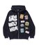 MULTI LOGO ZIP UP HOODED SWEATSHIRT