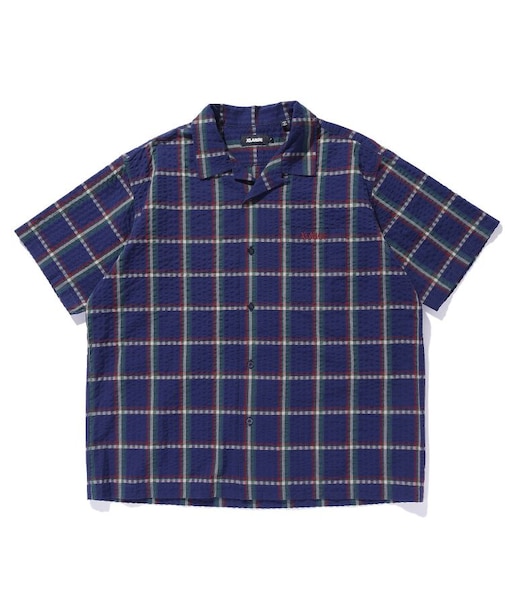 EMBROIDERED S/S PLAID SHIRT
