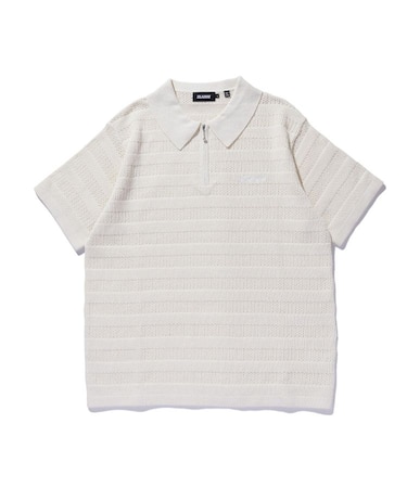 STRIPED KNIT POLO SHIRT