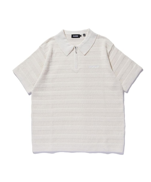 STRIPED KNIT POLO SHIRT