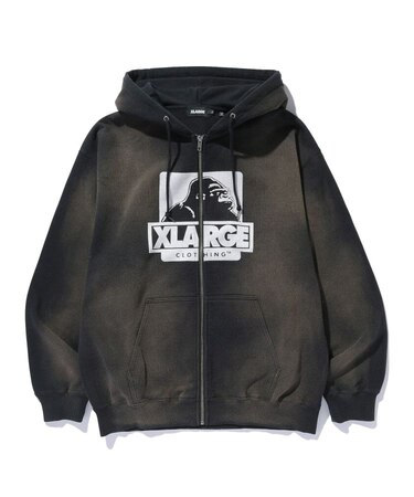 DISCHARGE PRINTED OG ZIP HOODED SWEATSHIRT