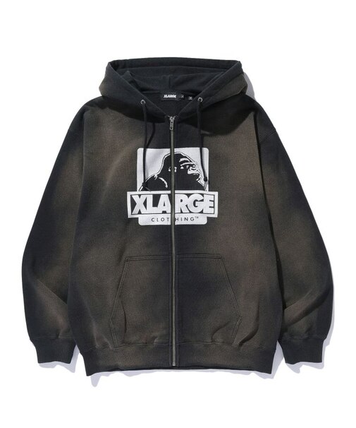 DISCHARGE PRINTED OG ZIP HOODED SWEATSHIRT