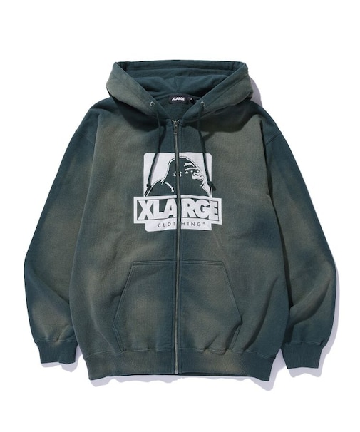 DISCHARGE PRINTED OG ZIP HOODED SWEATSHIRT