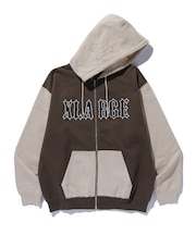 COLOR BLOCK ZIP HOODED SWEATSHIRT