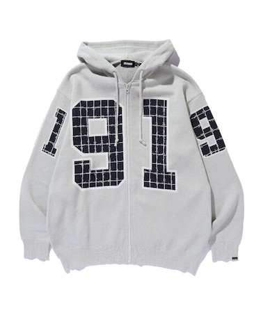 JACQUARD BARBED WIRE ZIP KNIT