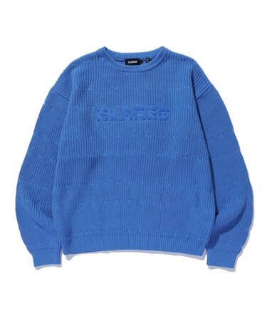 DEFORMED CABLE CREWNECK KNIT