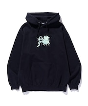 FLUORESCENT EMBROIDERED HOODED SWEATSHIRT