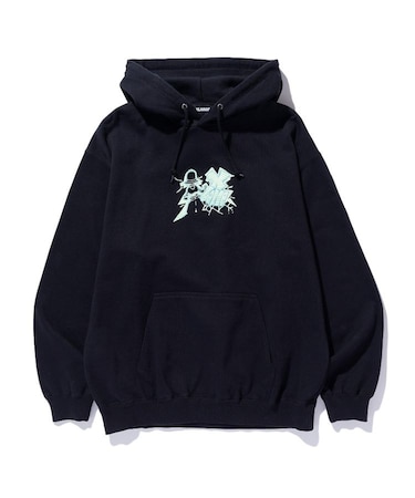 FLUORESCENT EMBROIDERED HOODED SWEATSHIRT