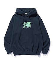FLUORESCENT EMBROIDERED HOODED SWEATSHIRT
