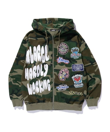 MULTI LOGO ZIP UP HOODED SWEATSHIRT