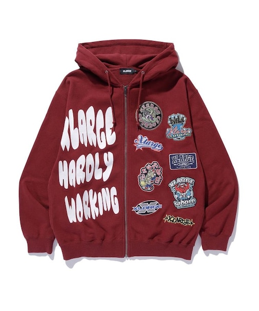 MULTI LOGO ZIP UP HOODED SWEATSHIRT