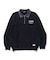 DENIM COLLAR HALF ZIP SWEATSHIRT