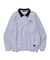 DENIM COLLAR HALF ZIP SWEATSHIRT