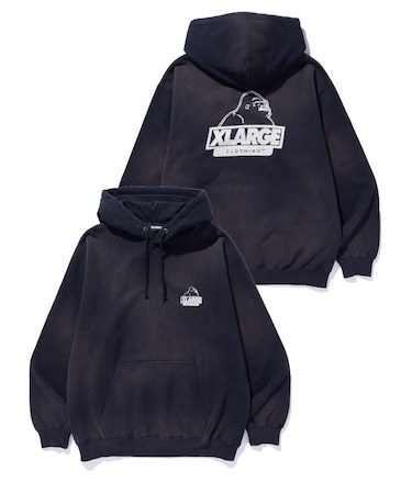 DISCHARGE PRINTED SLANTED OG HOODED SWEATSHIRT