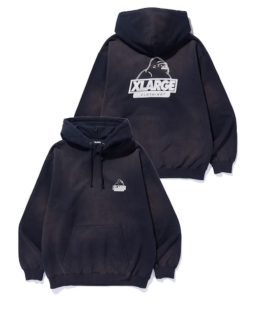 DISCHARGE PRINTED SLANTED OG HOODED SWEATSHIRT