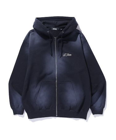 SPRAY DYED ZIP UP HOODED SWEATSHIRT