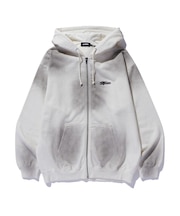 SPRAY DYED ZIP UP HOODED SWEATSHIRT